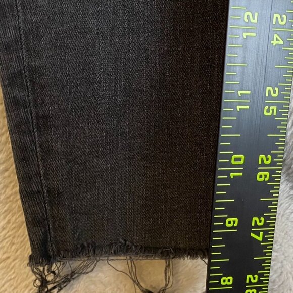 Madewell Womans Jeans 25T Black with Frayed Hem Distressed High-Rise Skinny - Picture 6 of 16